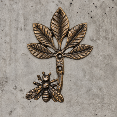 PERCHERO DE METAL BEE LEAF BRONCE