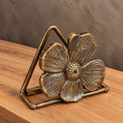 PORTASERVILLETA FLOR BRONCE